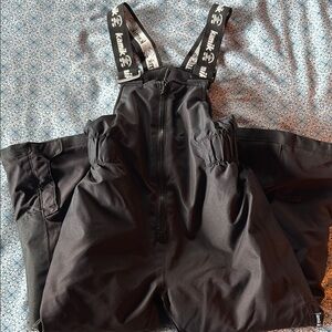 Black Snow Bib Overalls